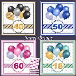 BIRTHDAY BALLOONS & AGES 7.5 Decoupage & Inserts Bumper Kit