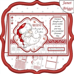SANTA BELIEVE IN THE MAGIC A5 Christmas Decoupage & Insert Kit