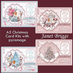 A5 ROBIN CHRISTMAS Cards Pyramage & Inserts Bumper Kit