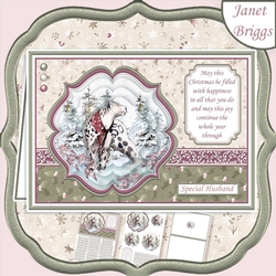 WILD FOREST - SNOW LEOPARD Christmas A5 Pyramage & Insert Kit