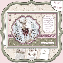 WILD FOREST - STAG IN SWEATER Christmas A5 Pyramage & Insert Kit