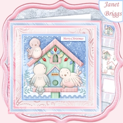 FAMILY BIRDHOUSE 7.5 Christmas Decoupage & Insert Card Kit