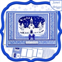 A5 WHITE CHRISTMAS CHURCH Quick Layer Card Kit