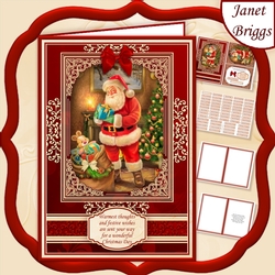 A5 RED & GOLD CHRISTMAS Traditional Santa Quick Layer Card Kit