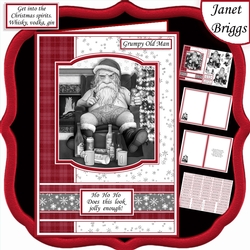 GRUMPY OLD MAN A5 Humorous Christmas Decoupage & Insert Kit