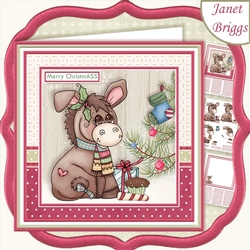 MERRY CHRISTMASS 7.5 Christmas Decoupage & Insert Mini Kit