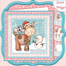MERRY CHRISTMOOSE 7.5 Christmas Decoupage & Insert Mini Kit