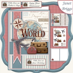 TRAVEL AROUND THE WORLD A5 Decoupage & Insert Mini Kit