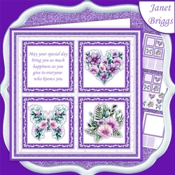 LILAC FLORAL SQUARES 7.5 Quick Layer Card & Insert Kit