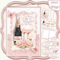 CHAMPAGNE CELEBRATIONS PEARL A5 Decoupage & Insert