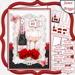 CHAMPAGNE CELEBRATIONS RUBY A5 Decoupage & Insert