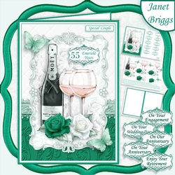 CHAMPAGNE CELEBRATIONS EMERALD A5 Decoupage & Insert
