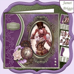 STEAMPUNK LADY 7.5 Decoupage & Insert Mini Kit