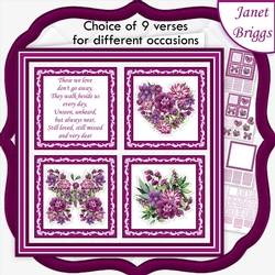MAROON FLORAL SQUARES 7.5 Quick Layer Card & Insert Kit