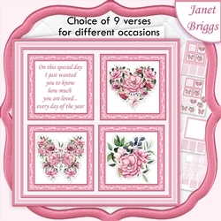 PINK FLORAL SQUARES 7.5 Quick Layer Card & Insert Kit