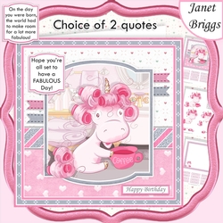 FABULOUS UNICORN 7.5 Decoupage & Insert Card Kit