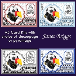 A5 FOOTBALL CARDS Choice of Decoupage or Pyramage & Inserts SOCCER Bumper Kit
