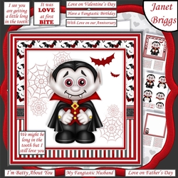 LONG IN THE TOOTH Humorous Dracula 7.5 Decoupage & Insert Kit All Occasions