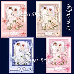BRIDE & GROOM WEDDING DAY A5 Decoupage & Inserts With Verses Bumper Kit