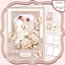 BRIDE & GROOM WEDDING DAY IVORY A5 Decoupage & Inserts Kit