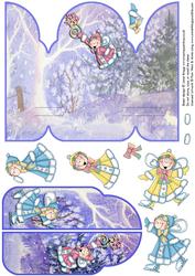 Gate Fold Pop Up Christmas Pixies