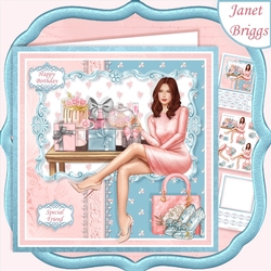 BIRTHDAY GIRL 7.5 Decoupage & Insert Card Kit