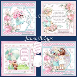 CUTE GIRLS & FLOWERS 7.5 Decoupage & Inserts Bumper Kit