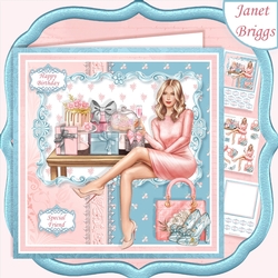 BIRTHDAY GIRL BLONDE 7.5 Decoupage & Insert Card Kit