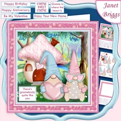 GNOME SWEET GNOME 7.5 Decoupage Card Kit Various Occasions