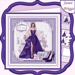 A SPECIAL EVENING PURPLE 7.5 Decoupage Insert Card Kit