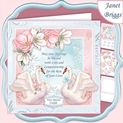 WEDDING VERSE & SWANS 7.5 Decoupage & Insert Card Kit