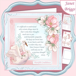 SYMPATHY VERSE & SWAN 7.5 Decoupage & Insert Card Kit