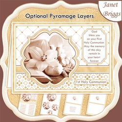 1st HOLY COMMUNION GOLD A5 Card Inserts, Verses & Optional Pyramage Card Kit