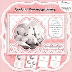 1st HOLY COMMUNION PINK A5 Pyramage verse & Inserts Card Kit
