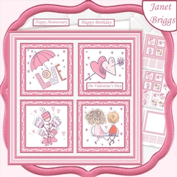 PINK LOVE SQUARES 7.5 Quick Layer Card & Insert Kit
