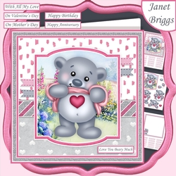 LOVE YOU BEARY MUCH 7.5 Decoupage & Insert Card Kit