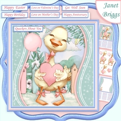 QUACKERS ABOUT YOU 7.5 Decoupage Card Kit Various Occasions