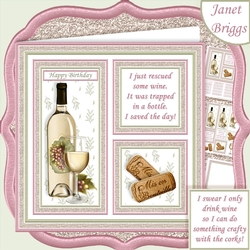 WHITE WINE SAVE THE DAY or CRAFTY CORKS 7.5 Squares Quick Layer Card Kit