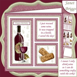 RED WINE SAVE THE DAY or CRAFTY CORKS 7.5 Squares Quick Layer Card Kit