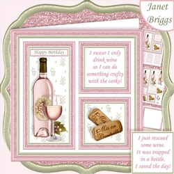 ROSE WINE SAVE THE DAY or CRAFTY CORKS 7.5 Squares Quick Layer Card Kit