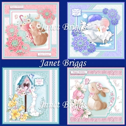 SPRING BUNNIES Mixed Occasions Decoupage & Inserts Bumper Kit