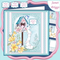 BUNNY DELIVERY 7.5 Decoupage & Insert Card Kit