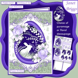 SPRING SCENE A5 Quick Layer, Decoupage or Pyramage Card Kit