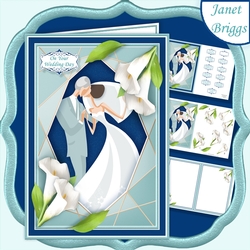 WEDDING CALLA LILIES BLUE A5 Decoupage Card Kit