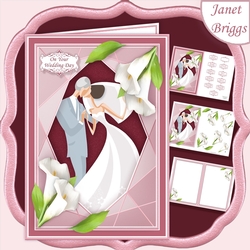 WEDDING CALLA LILIES PINK BLUSH A5 Decoupage Card Kit