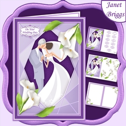 WEDDING CALLA LILIES LILAC A5 Decoupage Card Kit