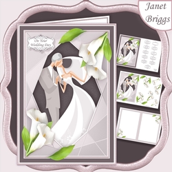 WEDDING CALLA LILIES NEUTRAL A5 Decoupage Card Kit