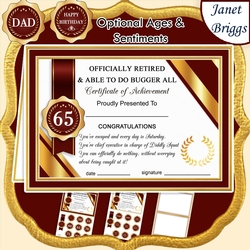 RETIRED Humorous A5 Certificate Ages & Insert Card Kit