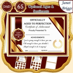 AGED TO PERFECTION Humorous A5 Certificate Age & Insert Card Kit