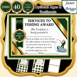 FISHING Humorous A5 Certificate & Ages Card Kit